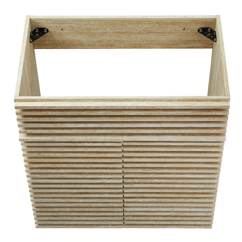 Meuble-lavabo en faux travertin 30 po (lavabo non inclus) en travertin Render