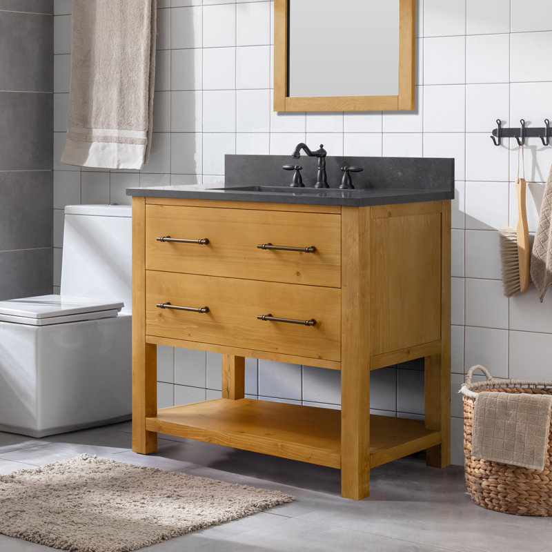 Meuble-lavabo simple 36 po Winsor Keri, Naturel / Noir antique