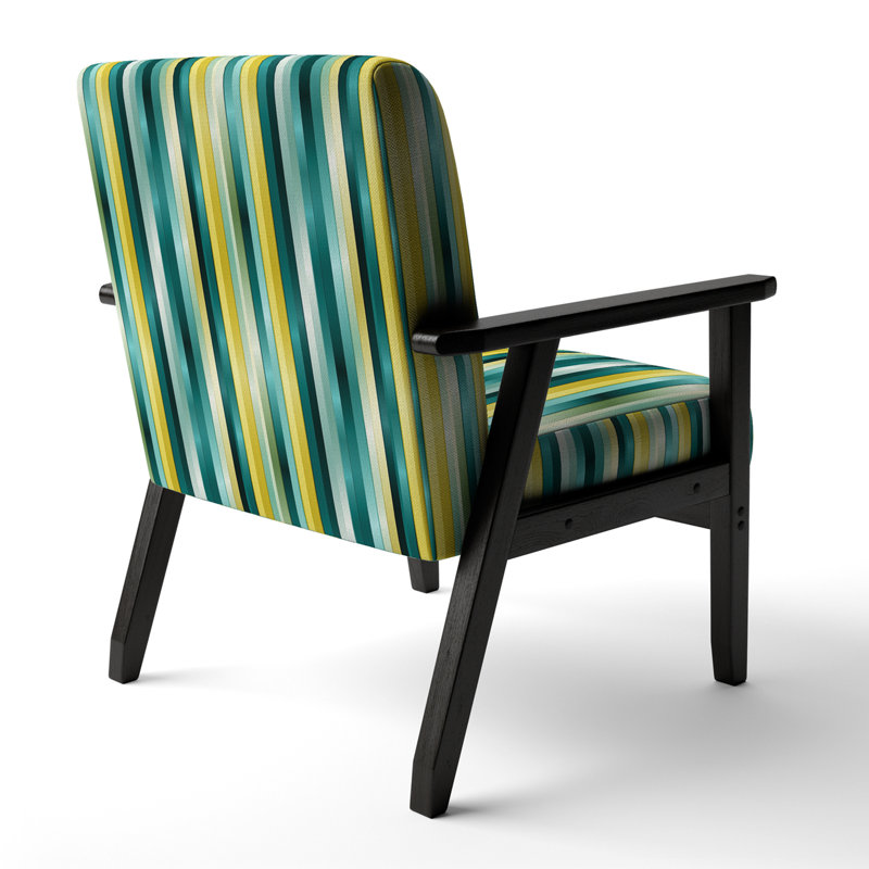 Fauteuil d'appoint rembourré à rayures Serene Green