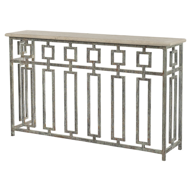 Console Sultan, Travertin léger, Haute mer, H 36 po x l 60 po x P 15 po
