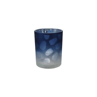 Porte-votive en verre gravé au laser avec pommes de pin