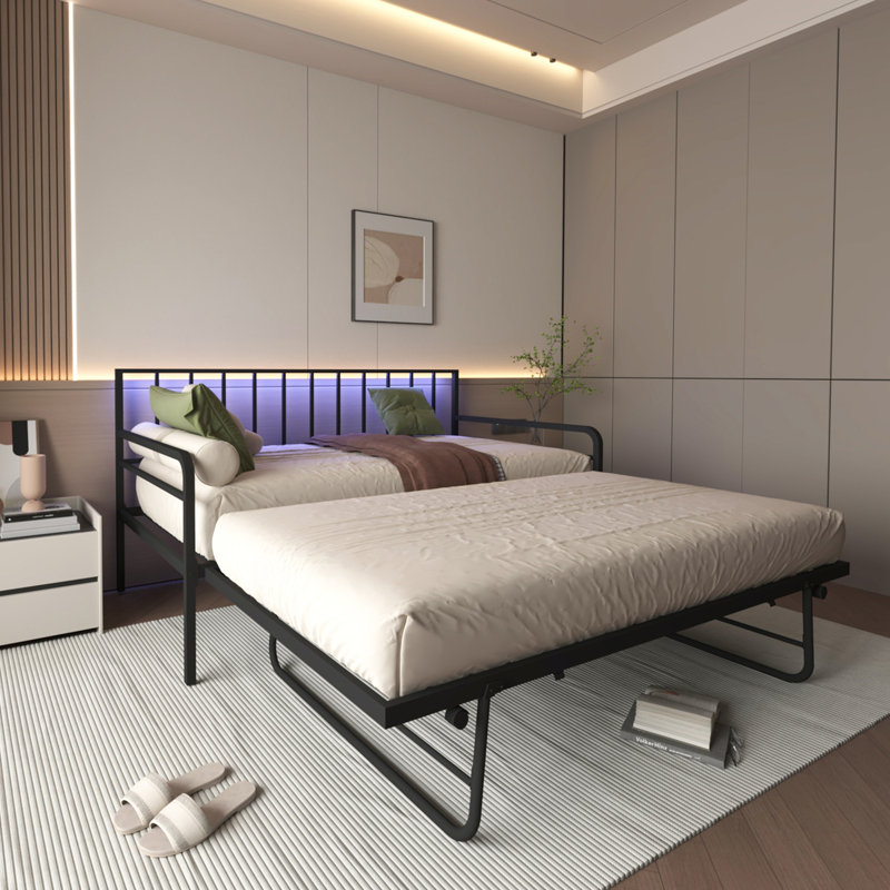 Daybed With RGB LED Lights & Charging Station