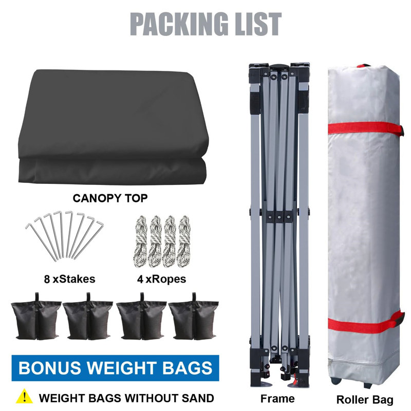Pop-Up Gazebo Tent With Roller Bag