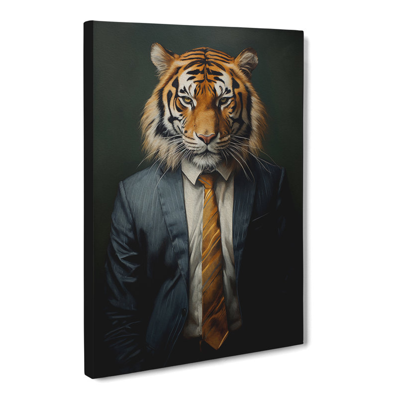 Tiger In A Suit No.4 - Wrapped Canvas Print, 60cm H x 40cm W x 3cm D