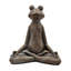 Figurine grenouille yoga en magnésium 12 x 6,5 x 13,5 po dans une pose de lotus avec des accents dorés