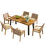 Ensemble repas d'extérieur - table Hermosa en bois d'acacia de qualité supérieure et chaises en osier-2070821554