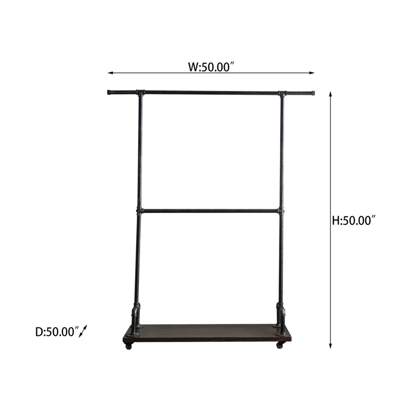Geffre 39.36'' Rolling Clothes Rack