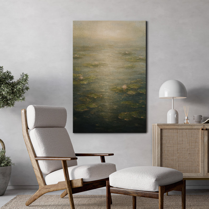 Art mural rétro sur toile - Nénuphars, reproduction d'art rustique pour le salon, la chambre à coucher ou le bureau