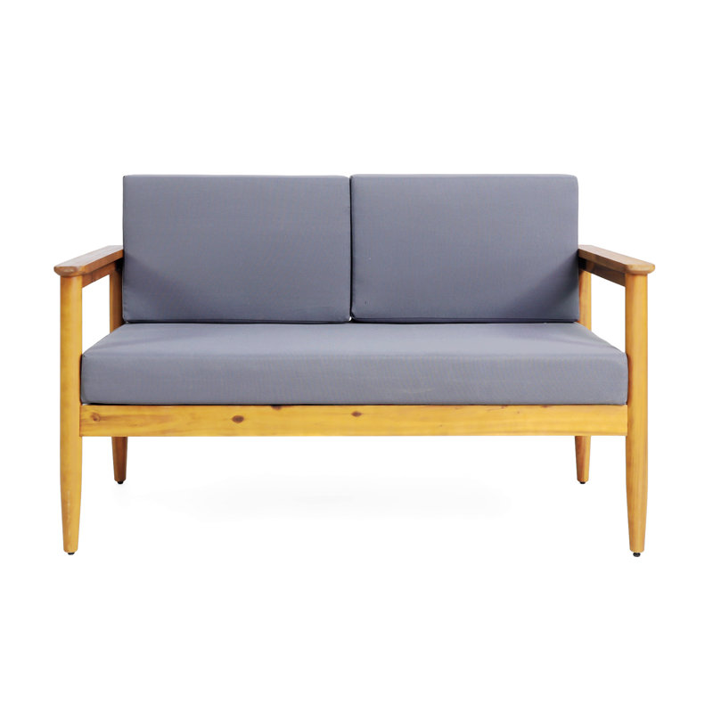 Weatogue 52.75'' Wide Acacia Loveseat with Cushions
