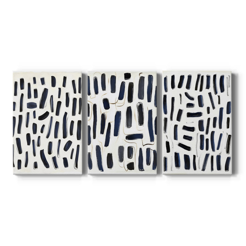 ABSTRACT Series DLxxIV - Toile tendue sur mesure - 3 pièces, H 12 po x l 24 po