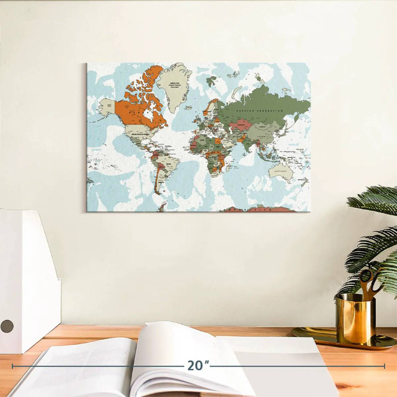 Carte du monde éducatif VI, H 8 po x l 12 po