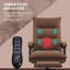 Fauteuil de direction Executive | Fauteuil de bureau inclinable chauffant pour adultes, 6 points de vibration, double rembourrage en microfibre avec repose-pieds, brun clair