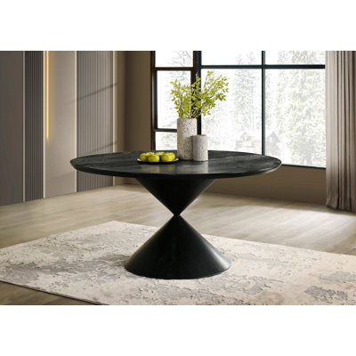 Round Dining Table With Hourglass Shaped Base