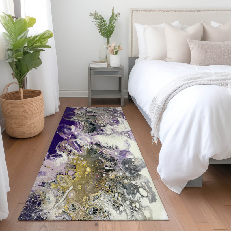 Premium Machine Washable Chananya Amethyst Rug, Runner 2'3" x 7'6"
