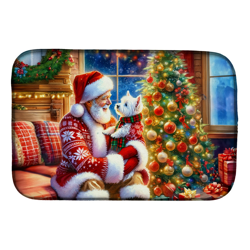 Tapis de vaisselle Westie and Santa Claus