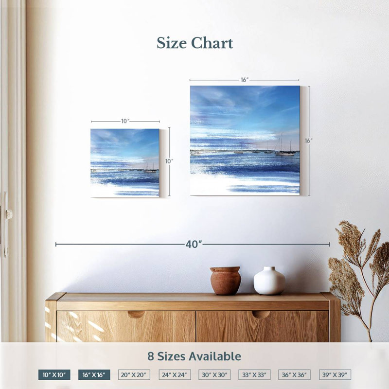 Mehar bleu côtier II, H 16 po x l 16 po