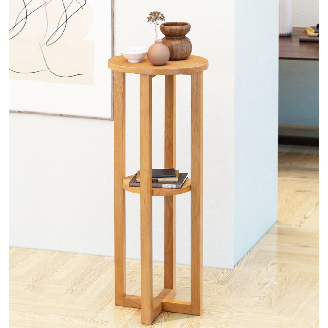 Bitten Solid Wood Cross Legs End Table