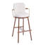 Tabouret de bar industriel moderne avec structure en métal et accoudoirs courbés