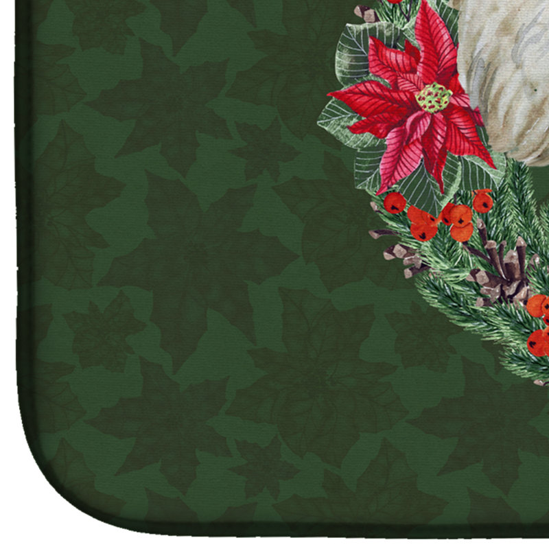 Tapis de séchage en couronne sealyham terrier poinsettia