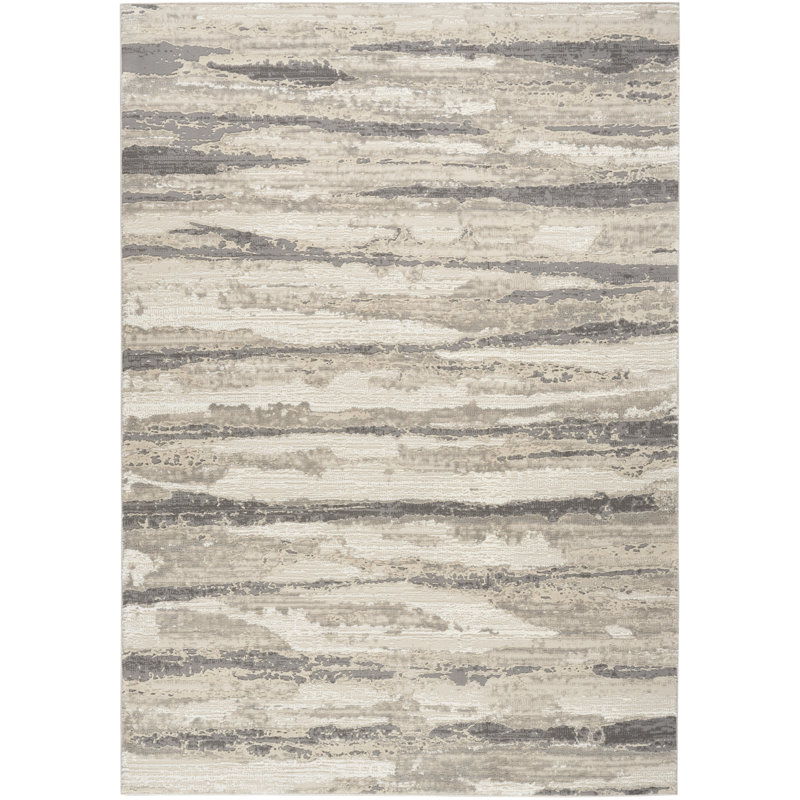 Tapis tissé durable à rayures Ivaline, Rectangle 5 pi x 7 pi