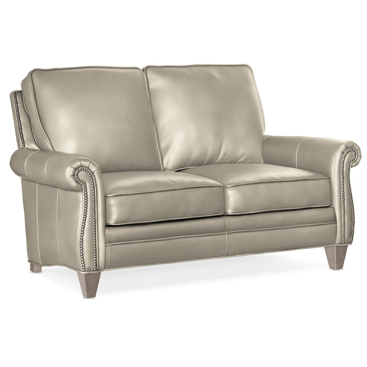 Reddish Leather Loveseat