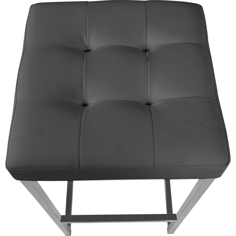 Nicola 26.5" Counter Stool, Chrome, Gray 