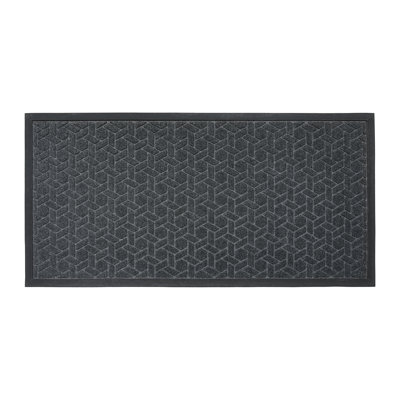 Front Door Mat Indoor Outdoor Entrance, Heavy Duty Rubber Welcome Mat Outside Floor Mat, Stain Resistant Doormats Low Profile, Easy Clean Rugs for Entryway, Patio, Porch