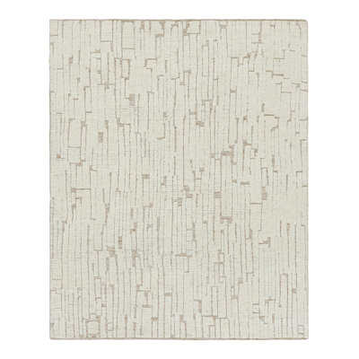 Rug & Kilim's Contemporary Rug In White With High-Low Geometric Patterns