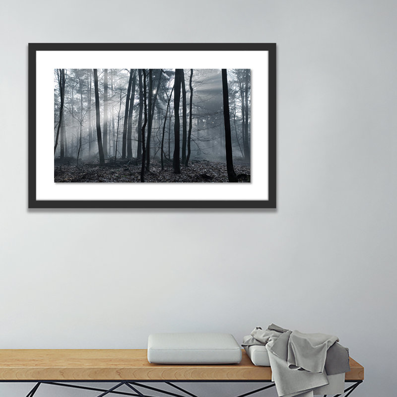 Eerie Trees I Print by Jakob Wagner, Black, 32" H x 48" W x 2.5" D