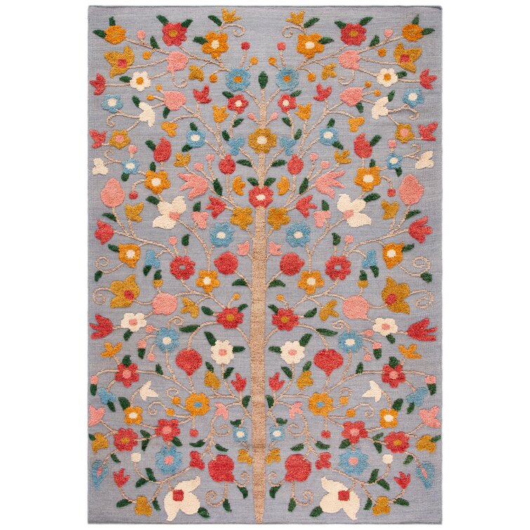 Paco Home Area Rug Artful Floral Motif with Red Watercolor Roses, Size:  6'7 x 9'6