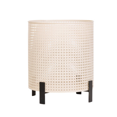 Izzy Boho Indoor Metal Pot Planter With 4-Leg Metal Base