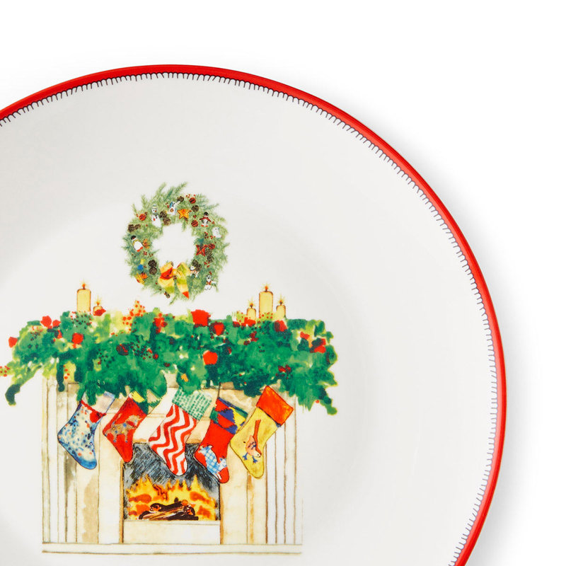 Ensemble de 4 assiettes de Noël 8 po Doodles