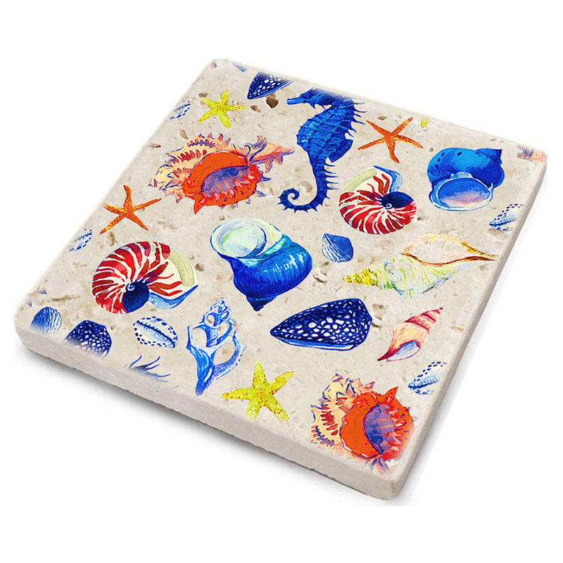 Ensemble de tapis en verre de qualité supérieure (4 pièces) de qualité supérieure, 3,9 x 3,9 x 0,4 pouces | 100% pierre naturelle pour la durabilité et l'élégance | Parfait pour protéger les surfaces, idéal pour la maison et le bureau, élégant et fonctionnel