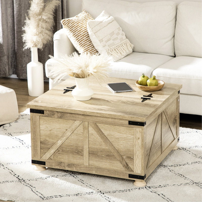 Table basse Farmhouse, Naturel / jaune clair