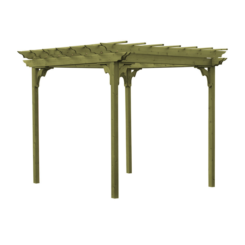 Pergola en bois massif, Tilleul, 8 pi L 10 pi. D