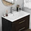 Lavabo de salle de bain en céramique blanche de 30 po, convient à un meuble-lavabo de 30 po, trou de robinet pré-percé, design minimaliste moderne, durable et facile à nettoyer