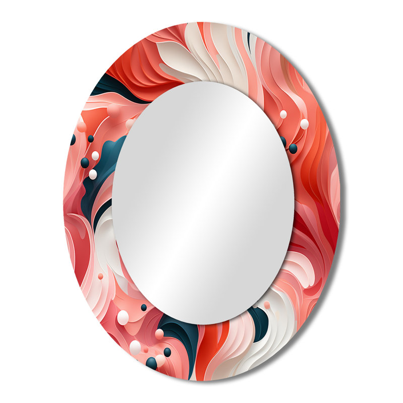 Décor de miroir tropical Tropical Rendezvous - miroir ovale rose, H 43 po x l 33 po