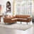 Faux Leather L-Shaped Convertible Corner Sectional-693222911