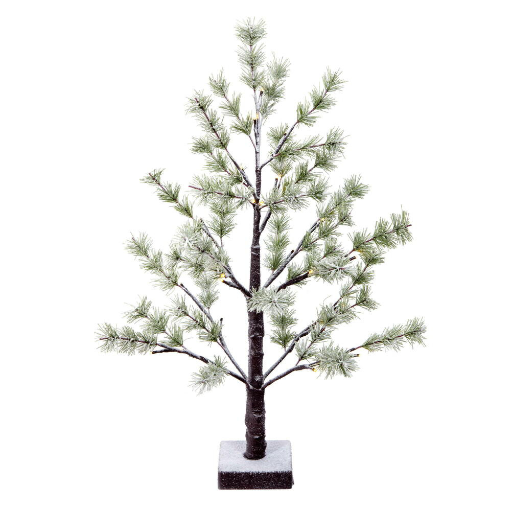 Vickerman LED Frosted Mini Pine Twig Collection 24' Lighted Artificial Pine Christmas Tree The Holiday Aisle