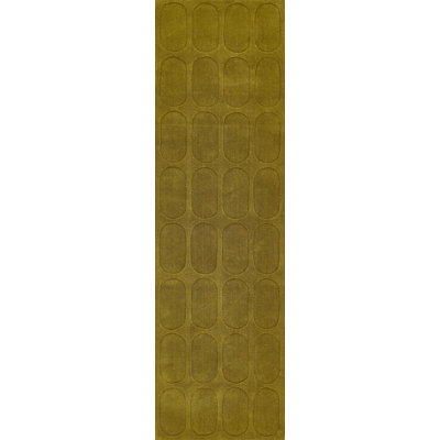 Mazzi Contour Hand Loomed Wool Geometric Light Olive Area Rug