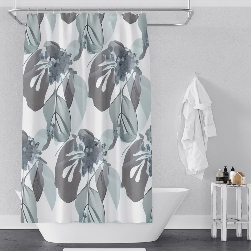 Rideau de douche à motif floral Citally, H 93 po x l 70 po