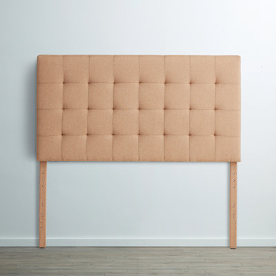 Lucid Rectangle Square Tufted Headboard, Queen, Beige