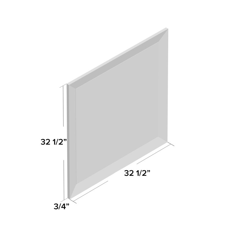 Dematteo Solid Wood Flat Wall Mirror, 32.5" H x 32.5" W
