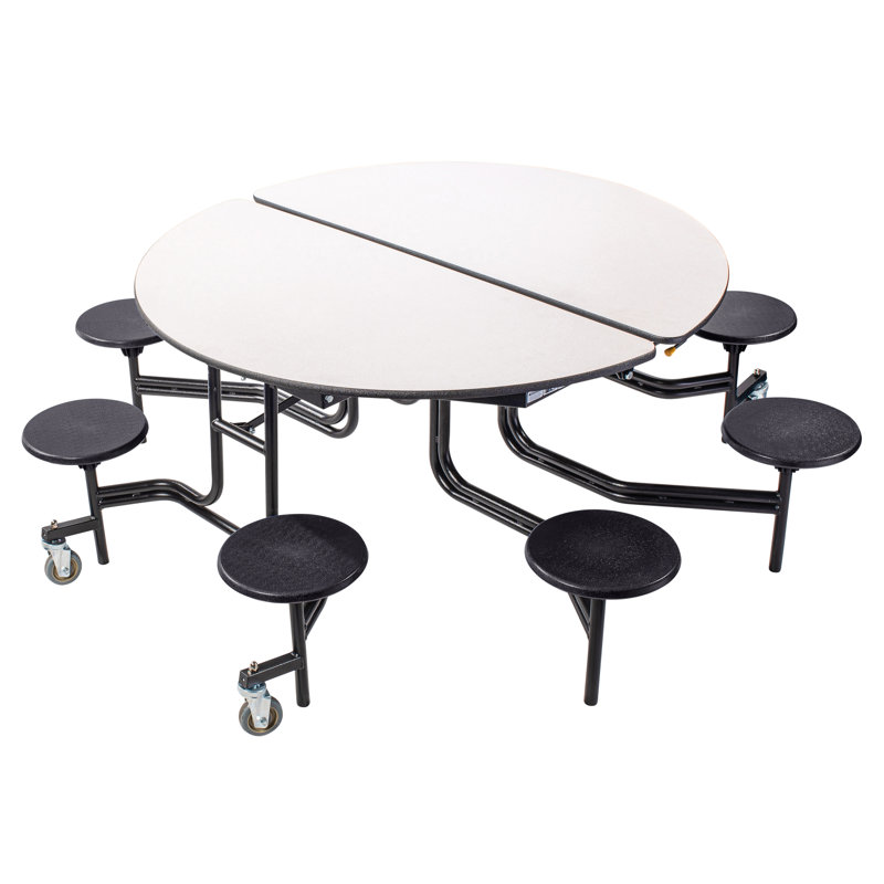 Table de cafétéria circulaire de 81 po, Noir