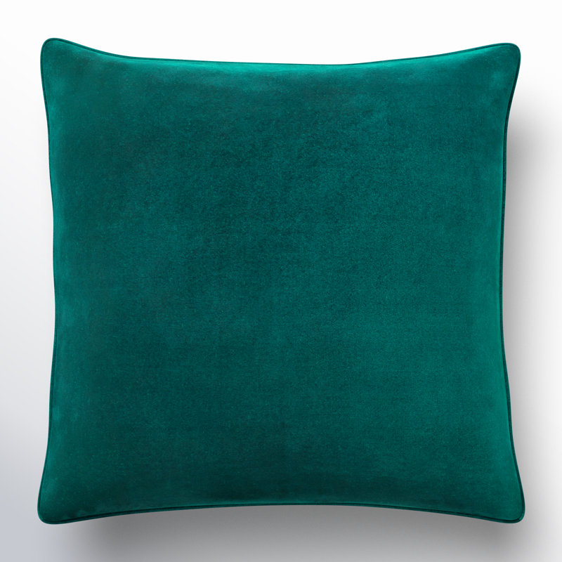 Delphia Square Pillow Cover & Insert, 18" x 18", Deep Teal, Pillow Cover Only - No Insert