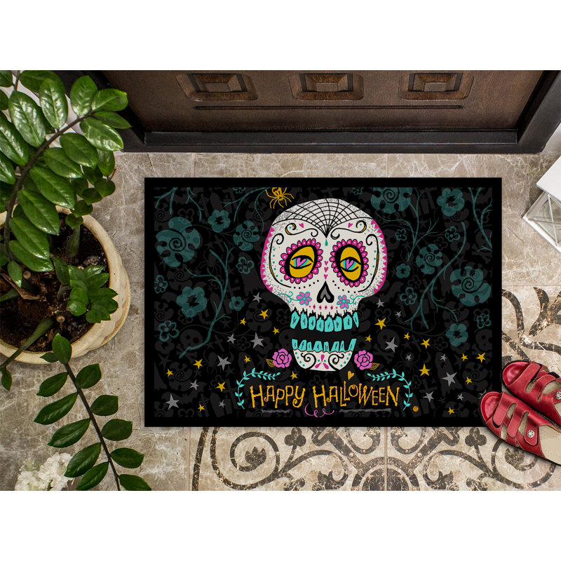 Philippe Non-Slip Halloween Outdoor Doormat, 0.25" H x 27" W x 18" D
