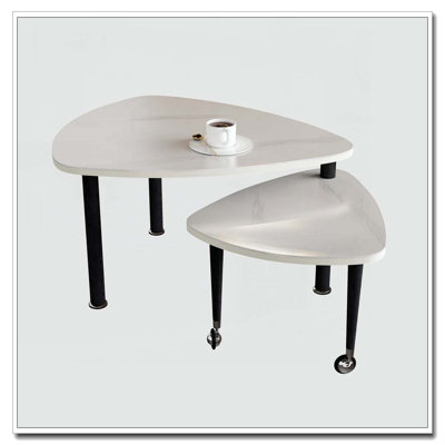 Rotatable Cocktail Table With Solid Rubber Wood Legs