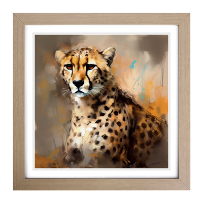 Cheetah Gestural Art - Framed Print