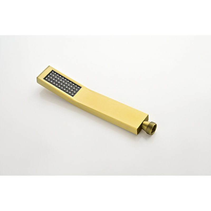 Système de douche combiné avec douche à main, pomme de douche de 16 pouces et bec de baignoire, Or brossé