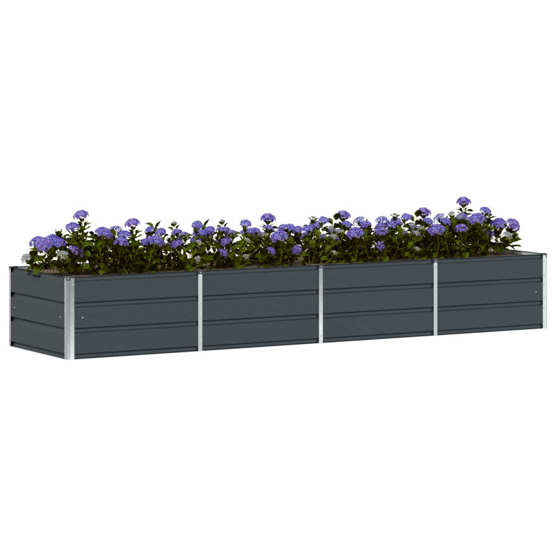 Planter Steel, 45cm H x 320cm W x 80cm D, Anthracite